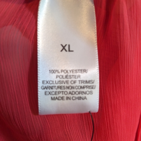 NWT Adore Me Coral Sheer Tie V-Neck Nightie, size XL - Picture 6 of 7